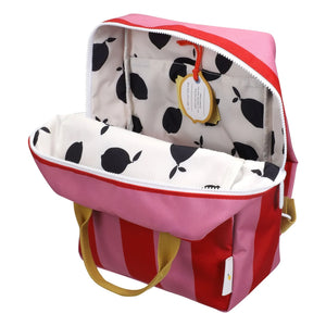 Sticky Lemon - Mittelgroßer Gestreifter Rucksack | Fuchsia