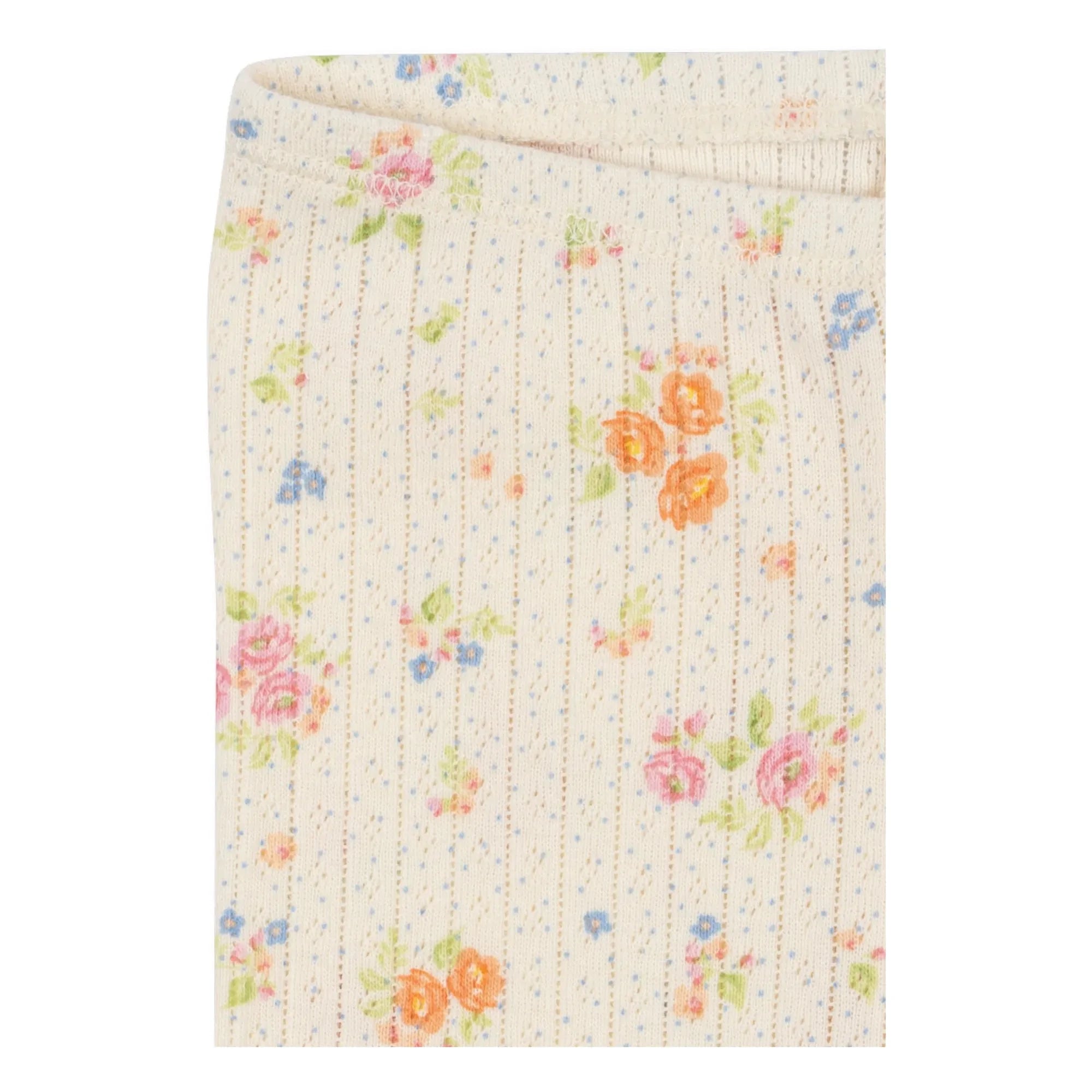Konges Sløjd - Minnie Cord-Leggings mit Blumenmuster Bio-Baumwolle | Ecru