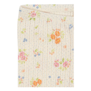 Konges Sløjd - Minnie Cord-Leggings mit Blumenmuster Bio-Baumwolle | Ecru