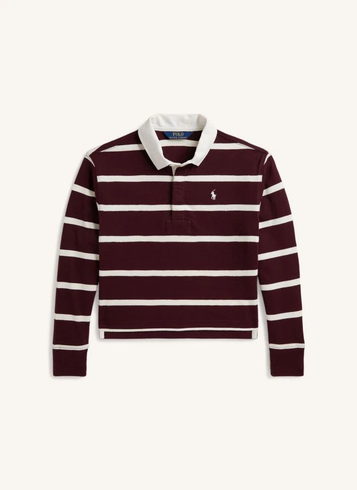Ralph Lauren - Gestreiftes Polo mit Logo | Bordeaux