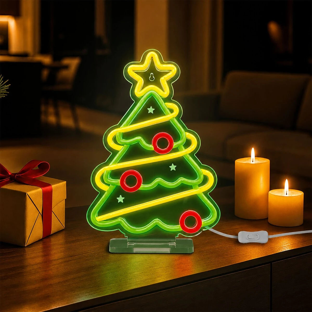 Legami - Neon-Effekt LED Lampe - Weihnachtsbaum - Es ist ein Zeichen