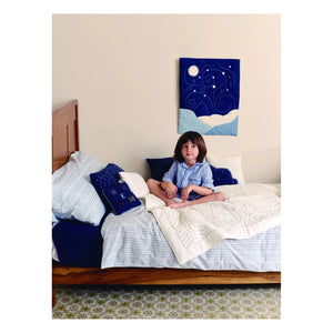 Editions Aimable - Paulette nevresim takımı | Azure Stripes Poplin