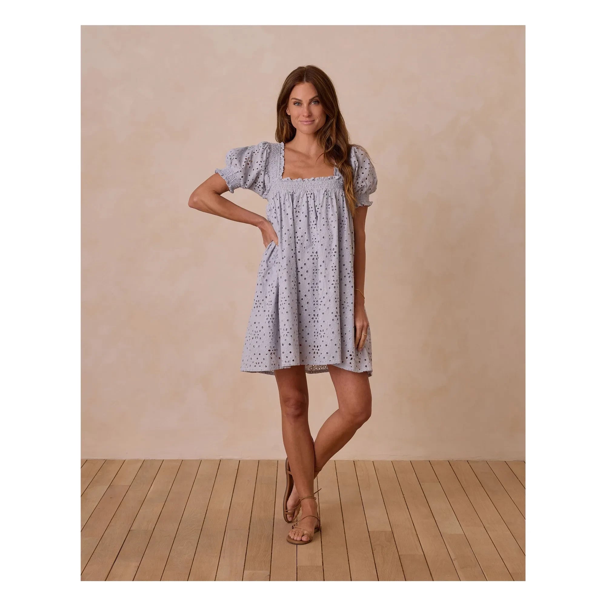 Rylee + Cru - Milan Ajour-Kleid | Hellblau