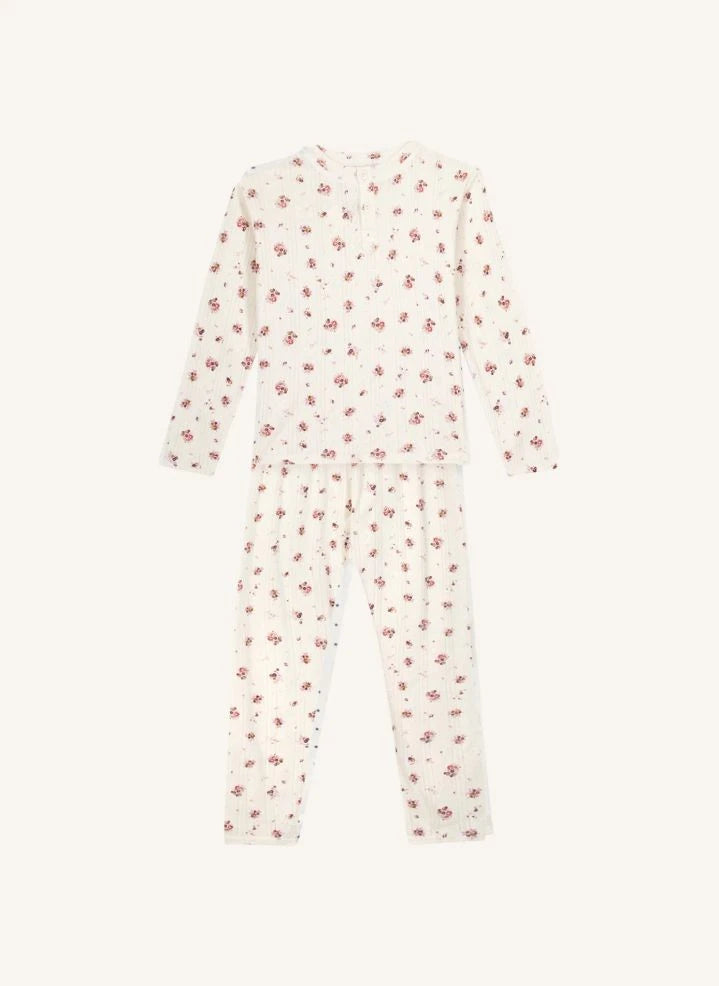 Bonton - Polochon-Pyjama mit Blumen | Ecru