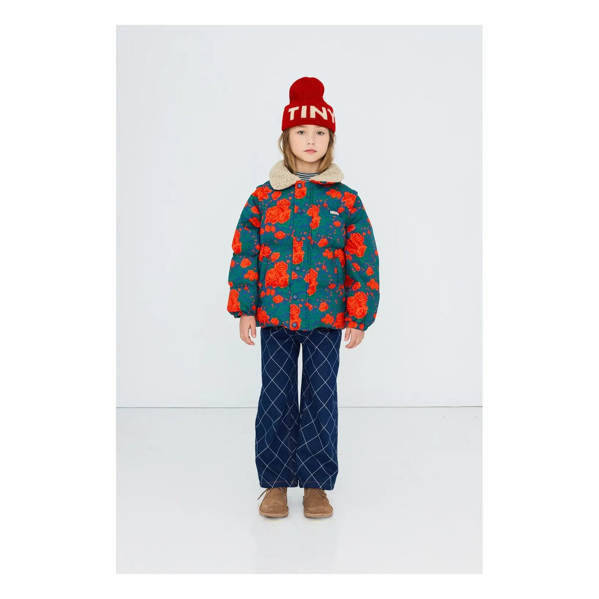 Tinycottons - Roses Kapitone Mont | Mavi