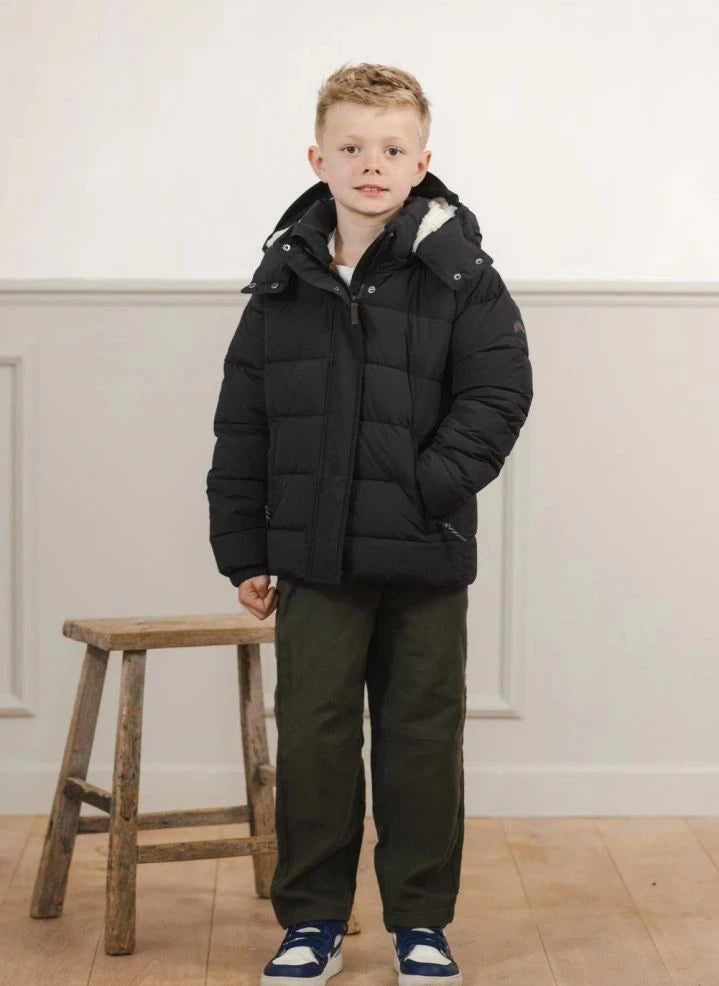 Töastie - Lunar Militär Hoodie Daunenjacke | Schwarz