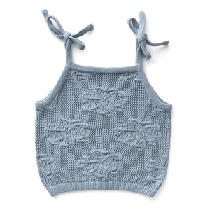 Soor Ploom - June Fleurs Bio-Baumwoll-Trägertop | Eisblau