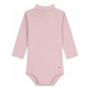 Petit Bateau – Bio-Baumwoll-Body mit Rollkragen | Blassrosa