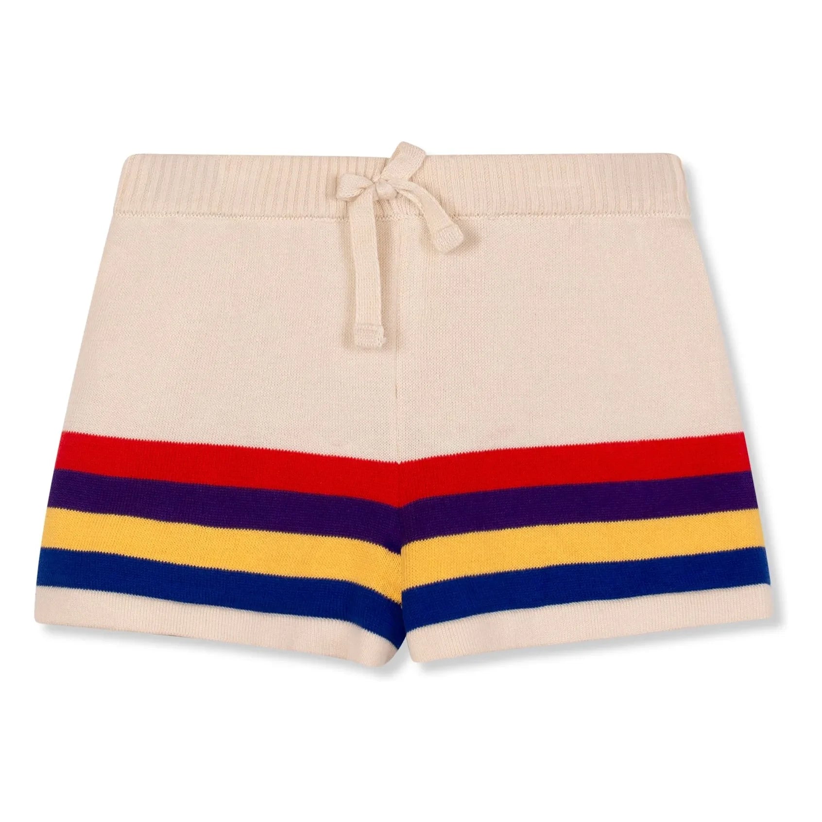 Wynken - Gestreifte Bio-Baumwoll-Strickshorts | Ecru