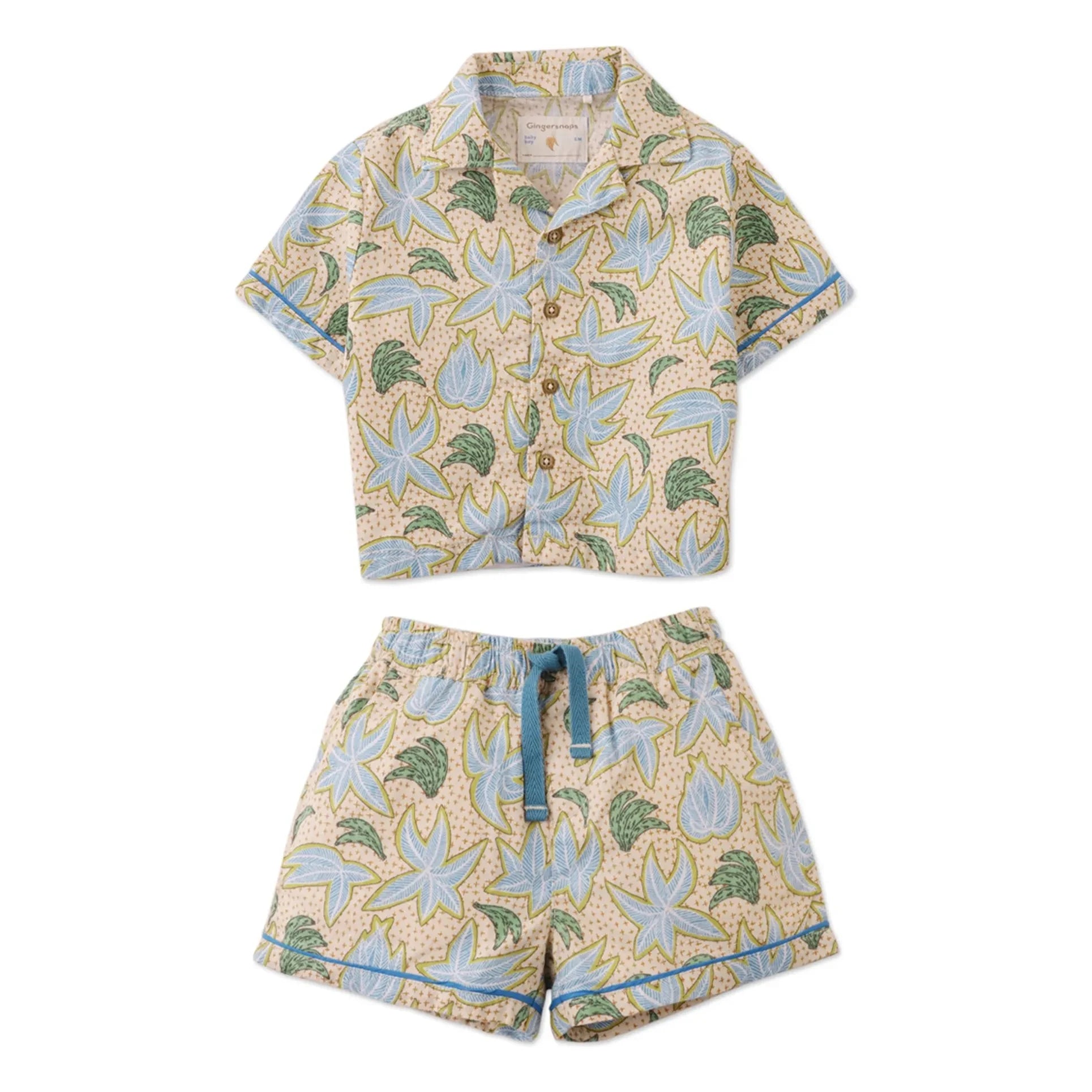 Gingersnaps - Leinen-Bananenhemd und Shorts-Set | Beige