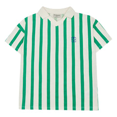 The Campamento - Grünes Oversize-gestreiftes Polo-T-Shirt
