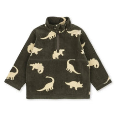 Konges Sløjd - Tavi Dinosaurs Polar Sweatshirt Geri Dönüştürülmüş Elyaf | Haki