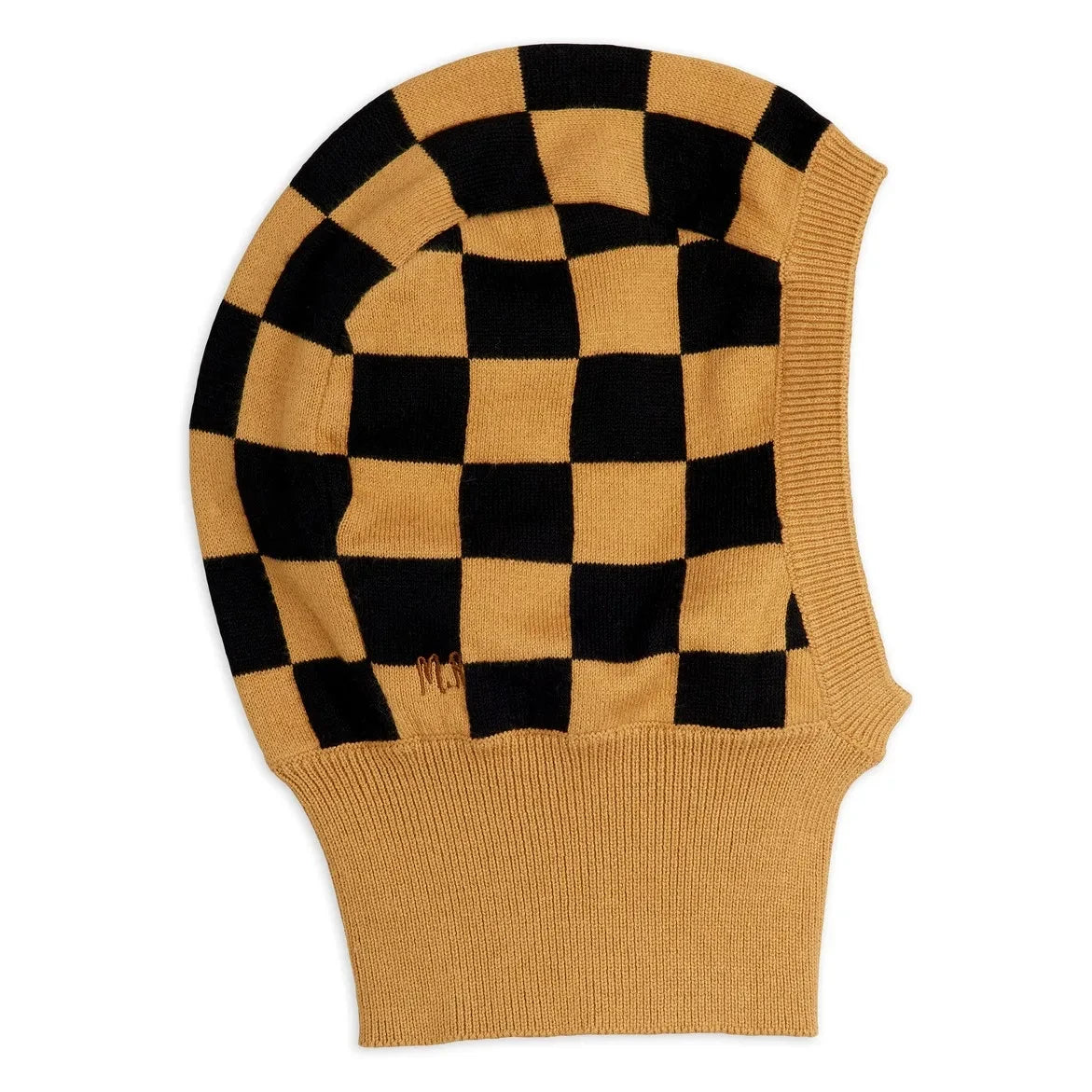 Mini Rodini - Damier Bio-Baumwoll-Sturmhaube | Braun