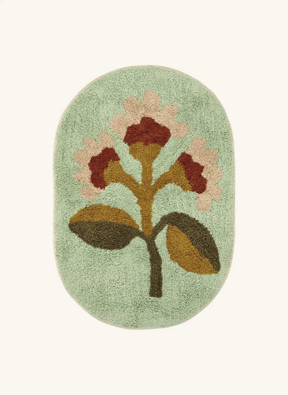 Madam Stoltz - Gemusterte tufted Badematte | Mintgrün