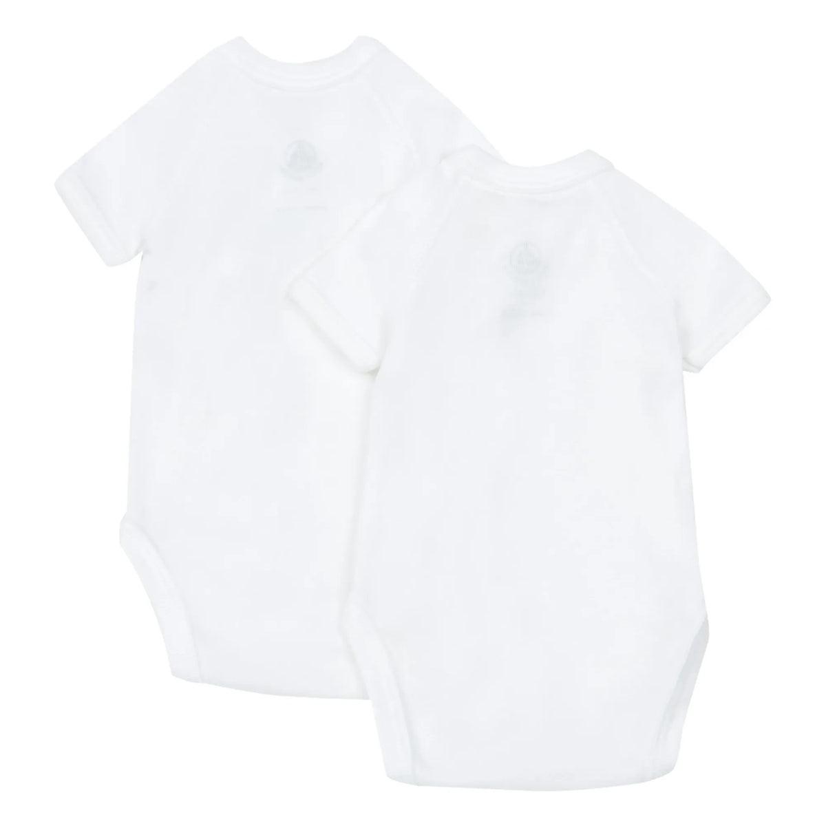 Petit Bateau - Düz Organik Pamuklu Bebek Body'leri - 2'li Set | Beyaz