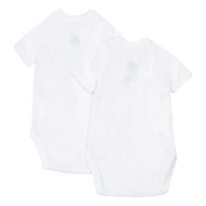 Petit Bateau - Düz Organik Pamuklu Bebek Body'leri - 2'li Set | Beyaz