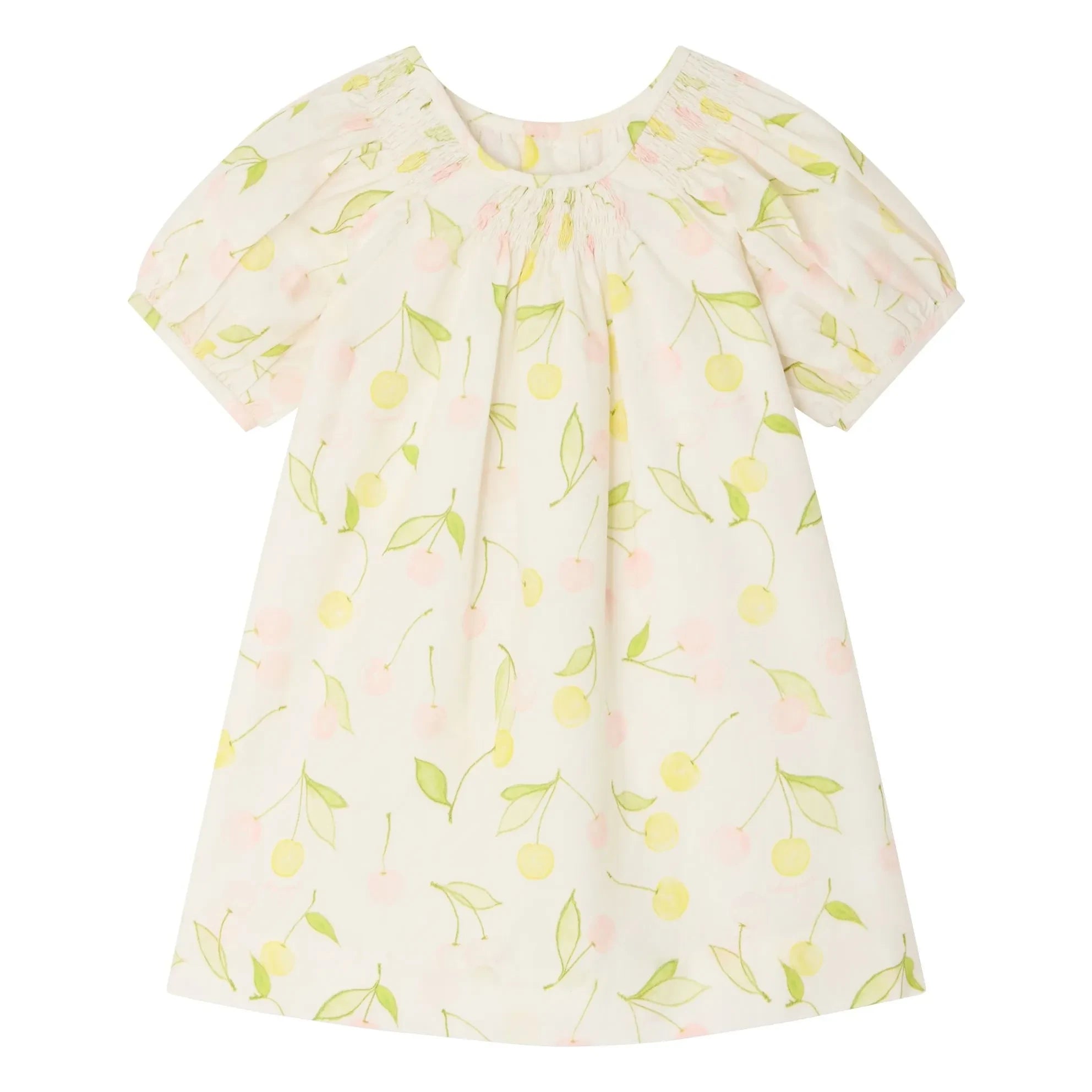 Bonpoint - Luce Cerises Kleid aus Bio-Baumwolle | Ecru
