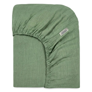 Editions Aimable - Doris lastikli çarşaf | Moss Green Gazlı