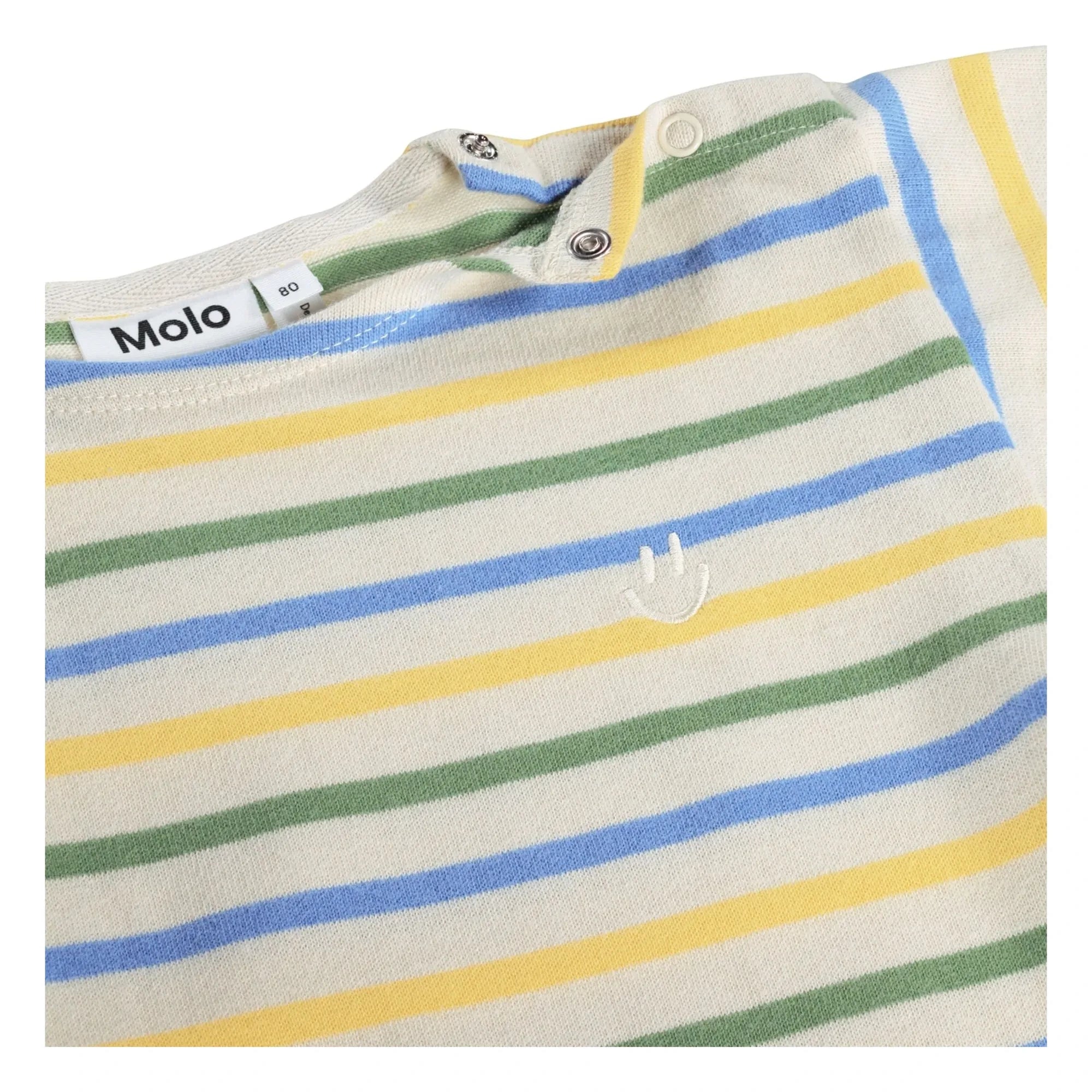 Molo - Edarko Gestreiftes Bio-Baumwoll T-Shirt | Ecru