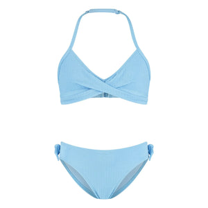 Beachlife - Strukturiertes Wickel-Badeanzug | Hellblau