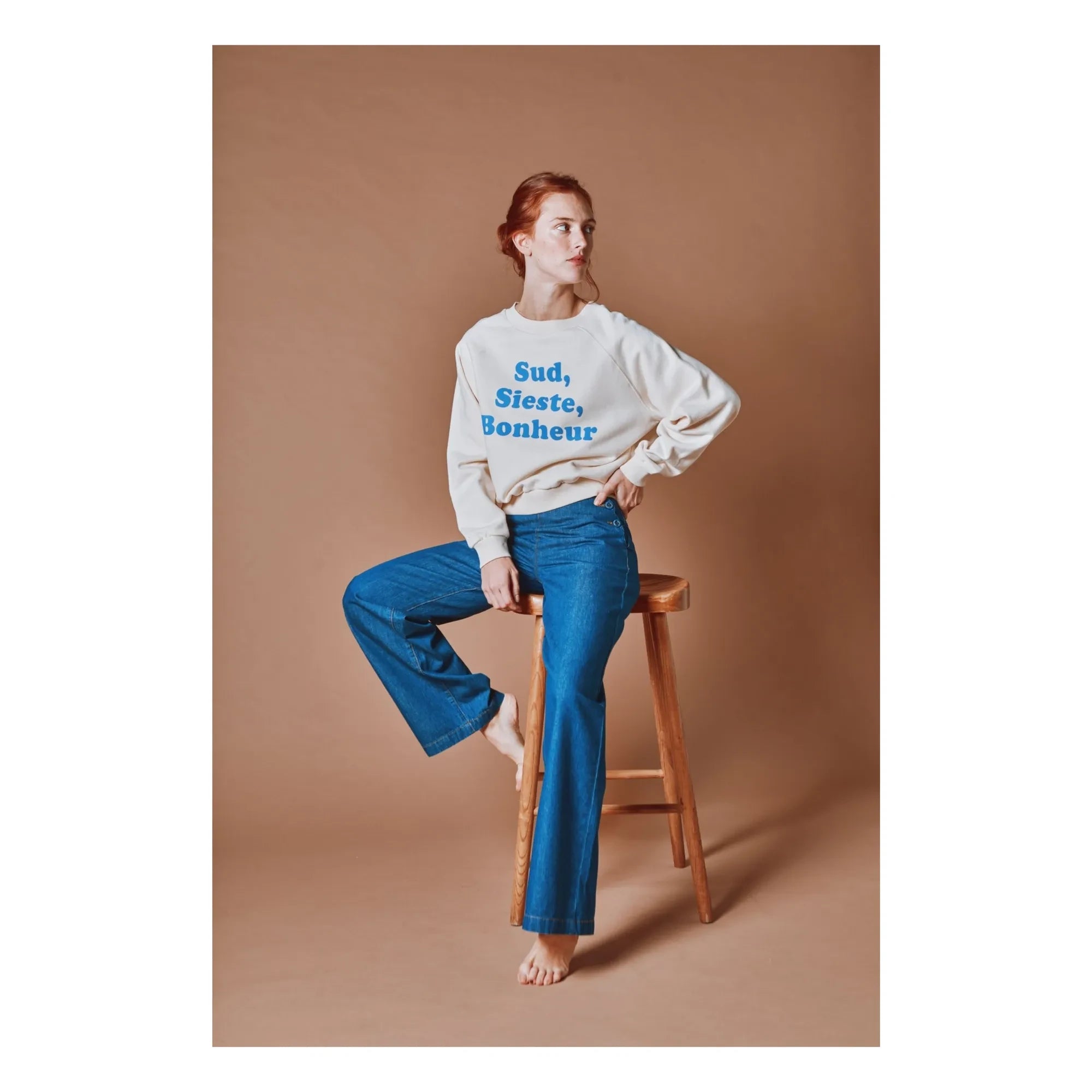 Emile et Ida - Sweatshirt mit Aufdruck aus Bio-Baumwolle | Creme