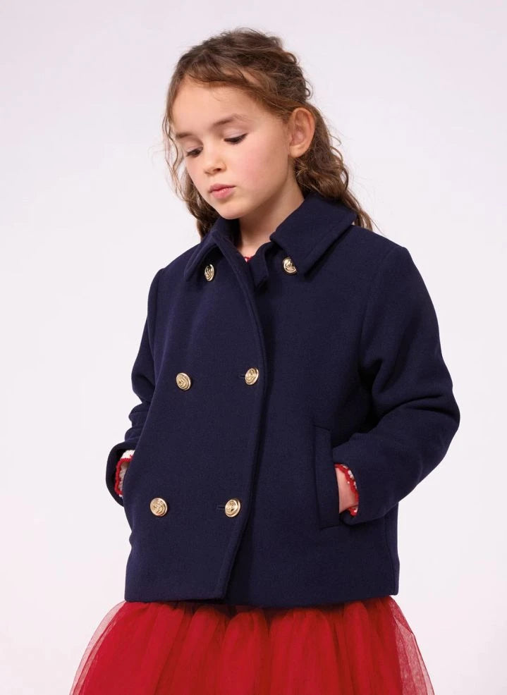 Petit Bateau - Woll-Peacoat | Dunkelblau