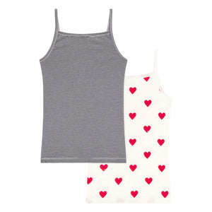 Petit Bateau – 2er Pack Trägertops – Damenkollektion | Weiß