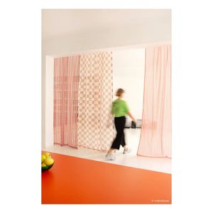 Nobodinoz - Wendy Kariertes Baumwoll-Voile-Vorhang | Rot
