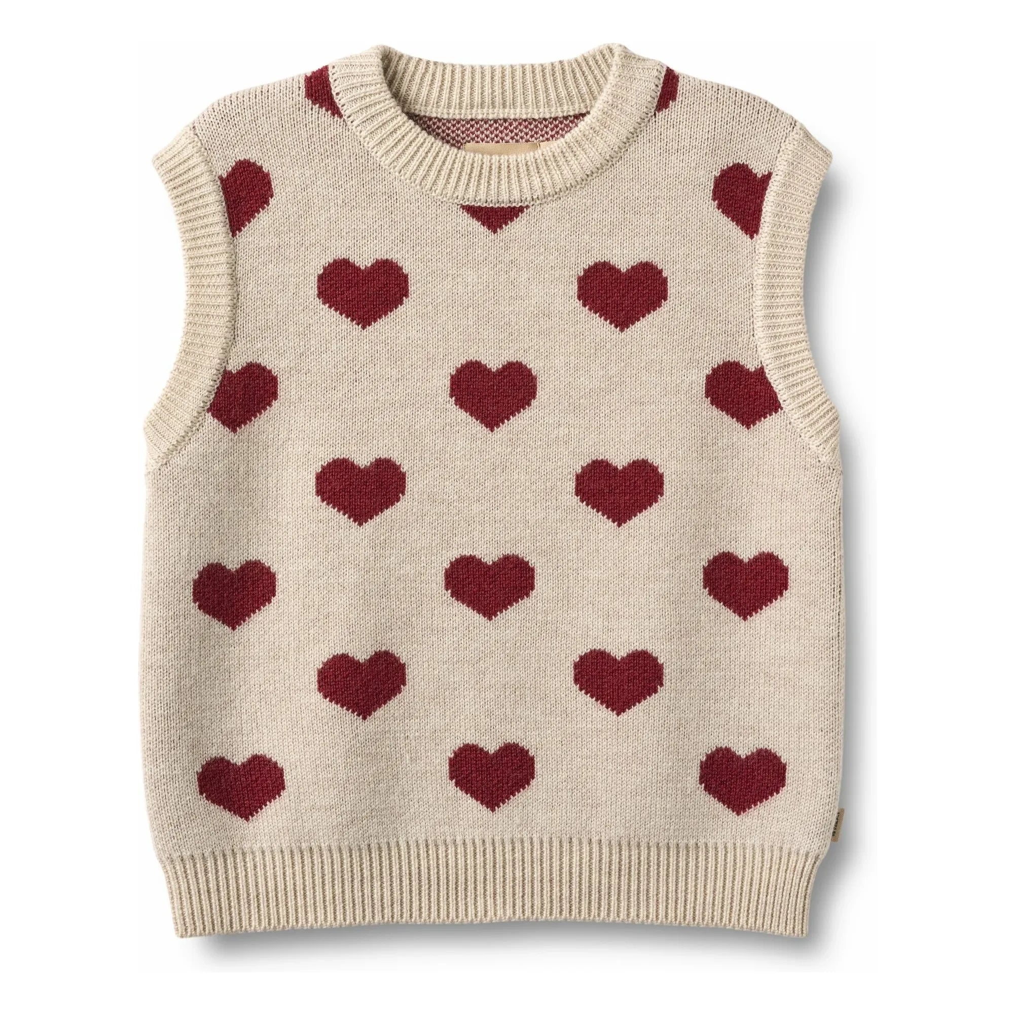 Weizen - Gaby Jacquard Merinowolle Pullover | Beige