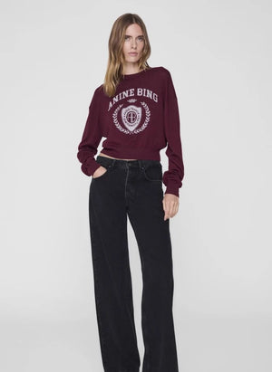 Anine Bing - Sweat Mia Merino Wolle | Bordeaux