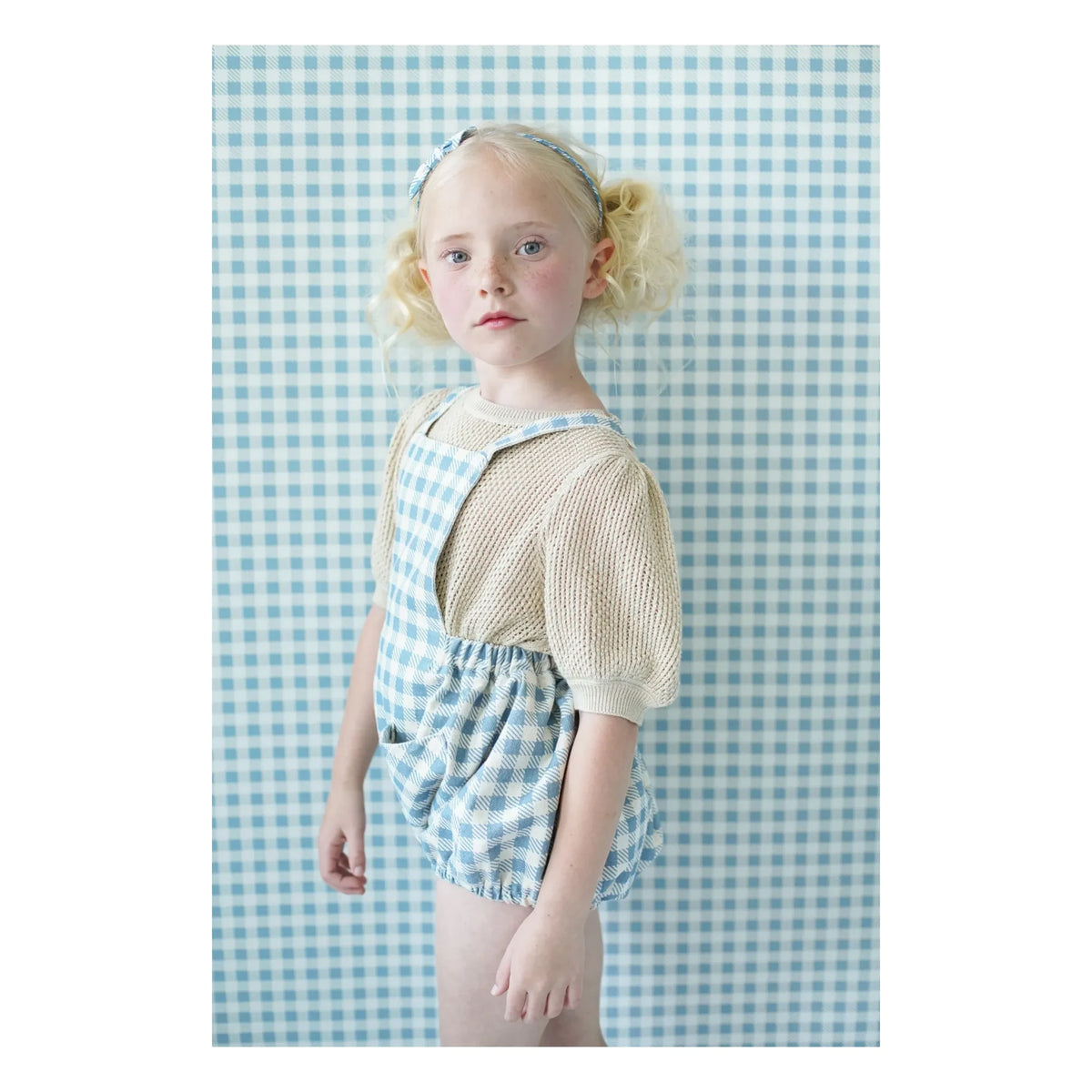 Soor Ploom - Oona Vichy Bio Baumwoll-Jumpsuit | Gebrochenes Weiß