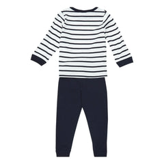 Petit Bateau - Trexo Gestreifter Schlafanzug | Marineblau
