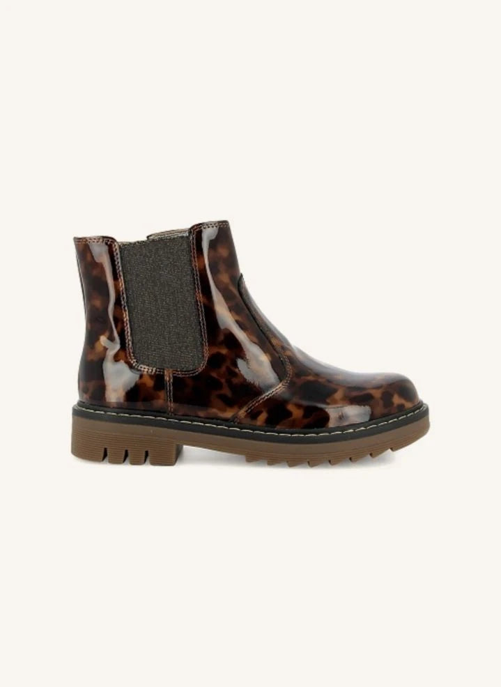 Pom d'Api - Boots Sid JodZip Marmoriertes Lackleder | Braun