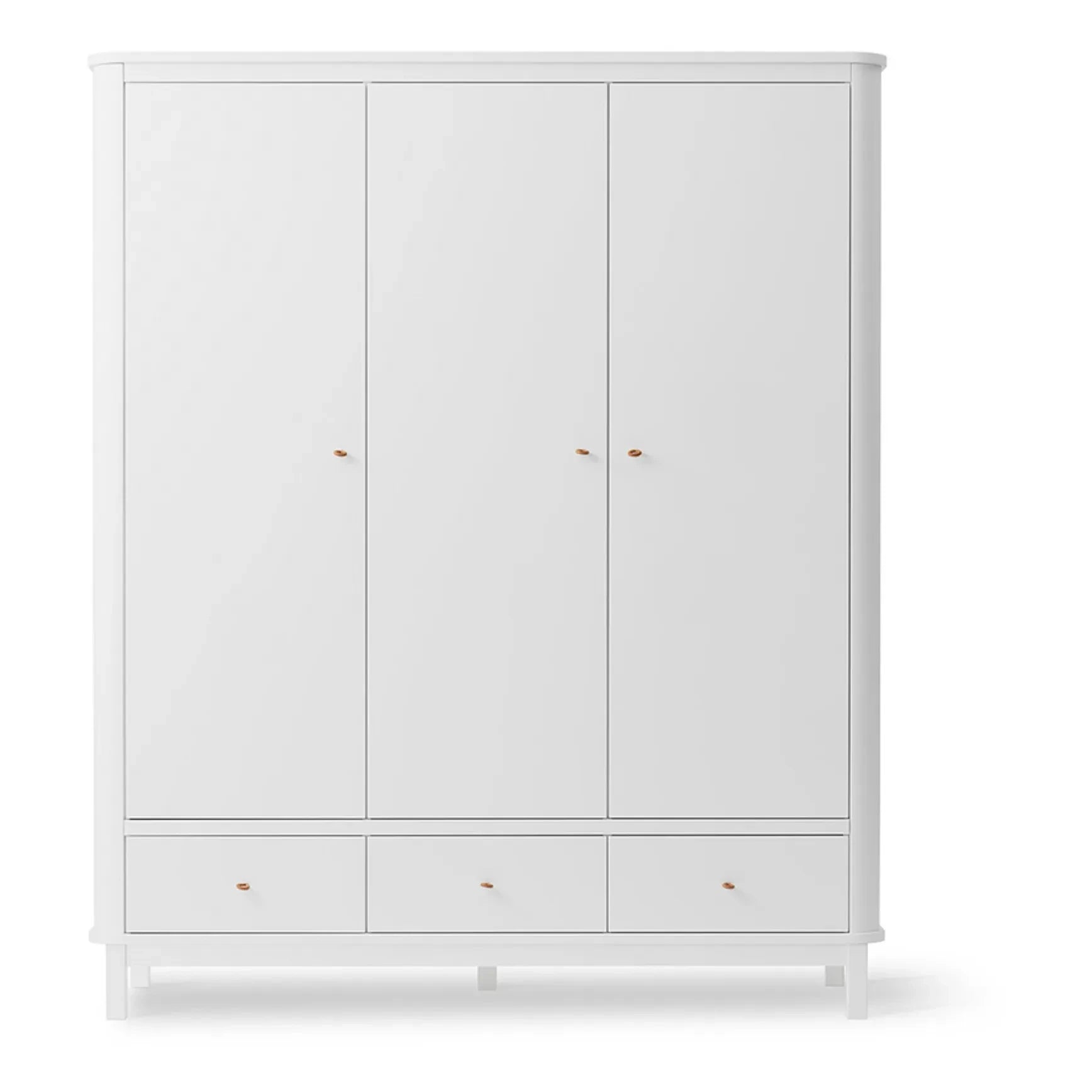 Oliver Furniture - 3-türiger Birken-Kleiderschrank 204 x 168 cm | Weiß