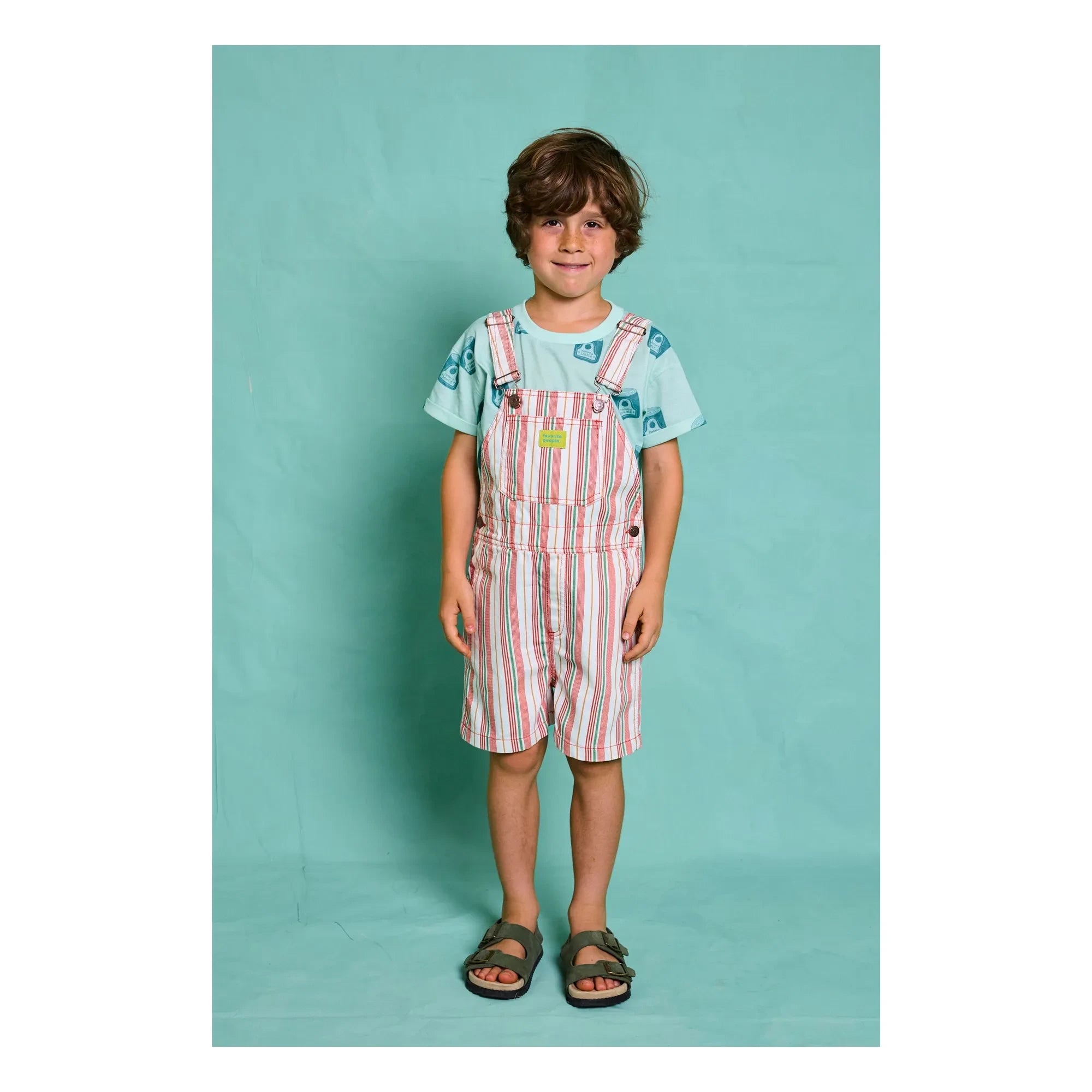 Favorite People - Lasagna Gestreifter Kurzer Overall | Rosa