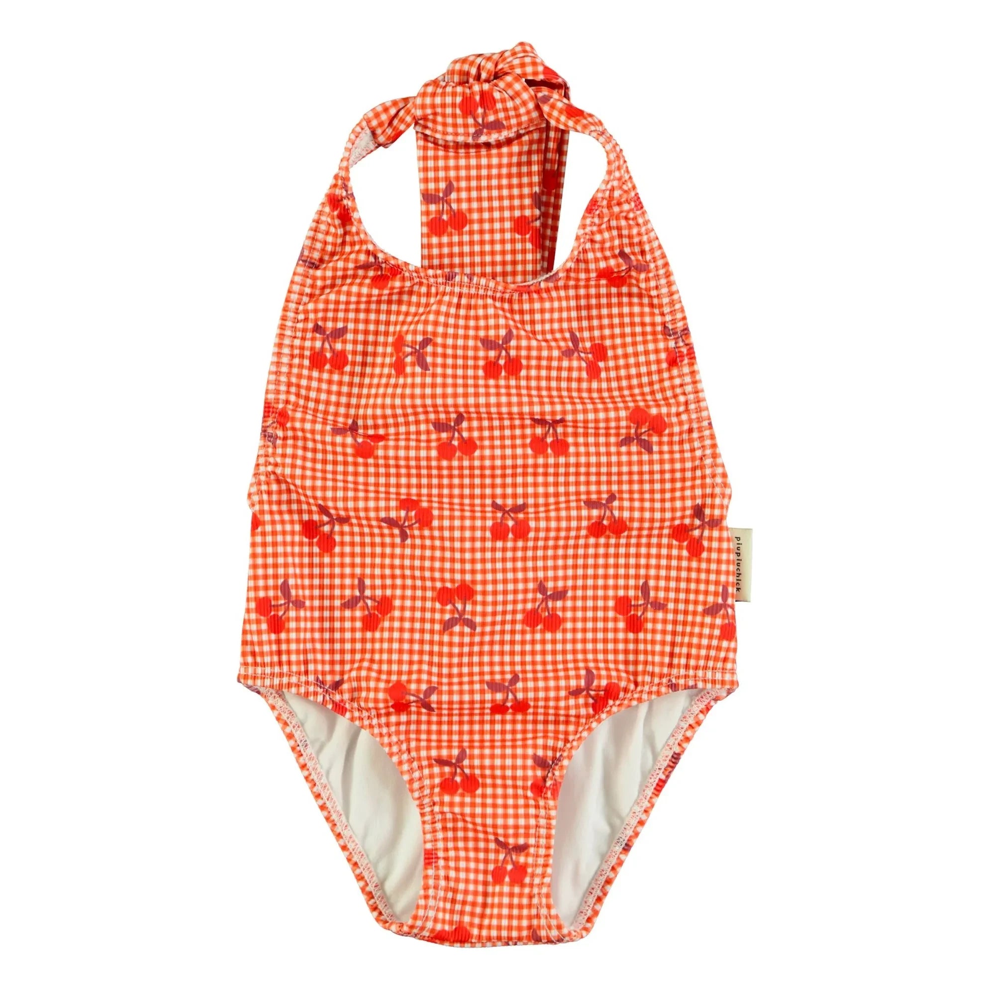 Piupiuchick - Vichy Badeanzug aus recycelter Faser | Orange