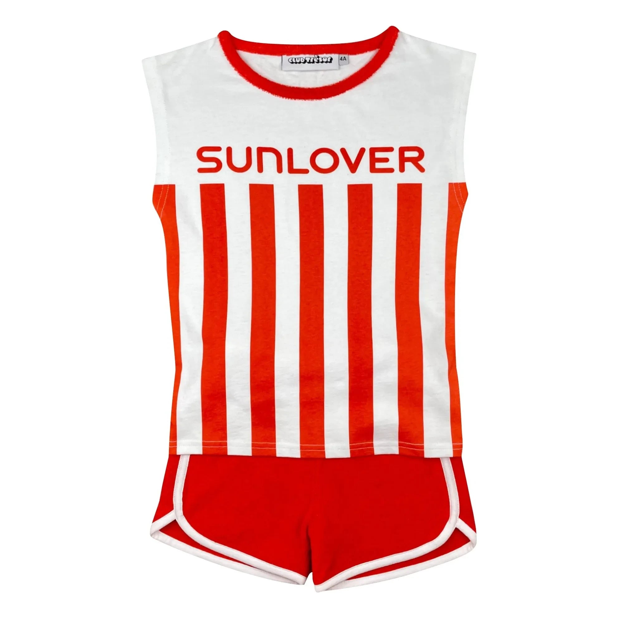 Club Trésor - Sunlover Frottee-Oberteil und Shorts Set | Rot