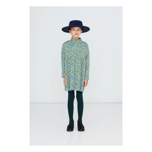 Tinycottons – Kleid aus Bio-Baumwollcord mit Blumenmuster | Blau