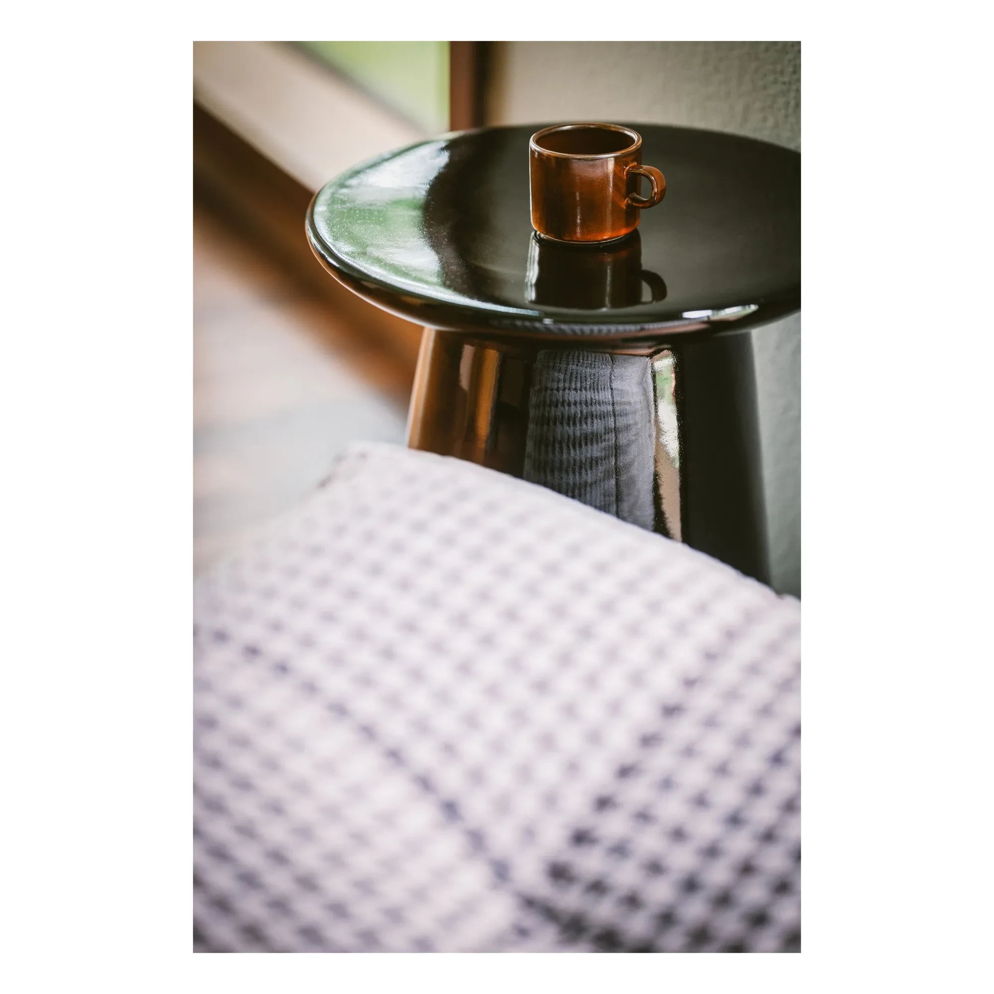 HKliving - Schamott-Keramik-Tasse und Untertasse | Terrakotta