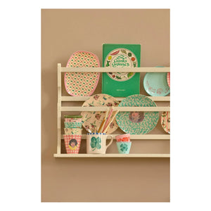 Rice - Rechteckiger Melaminteller Firs | Creme