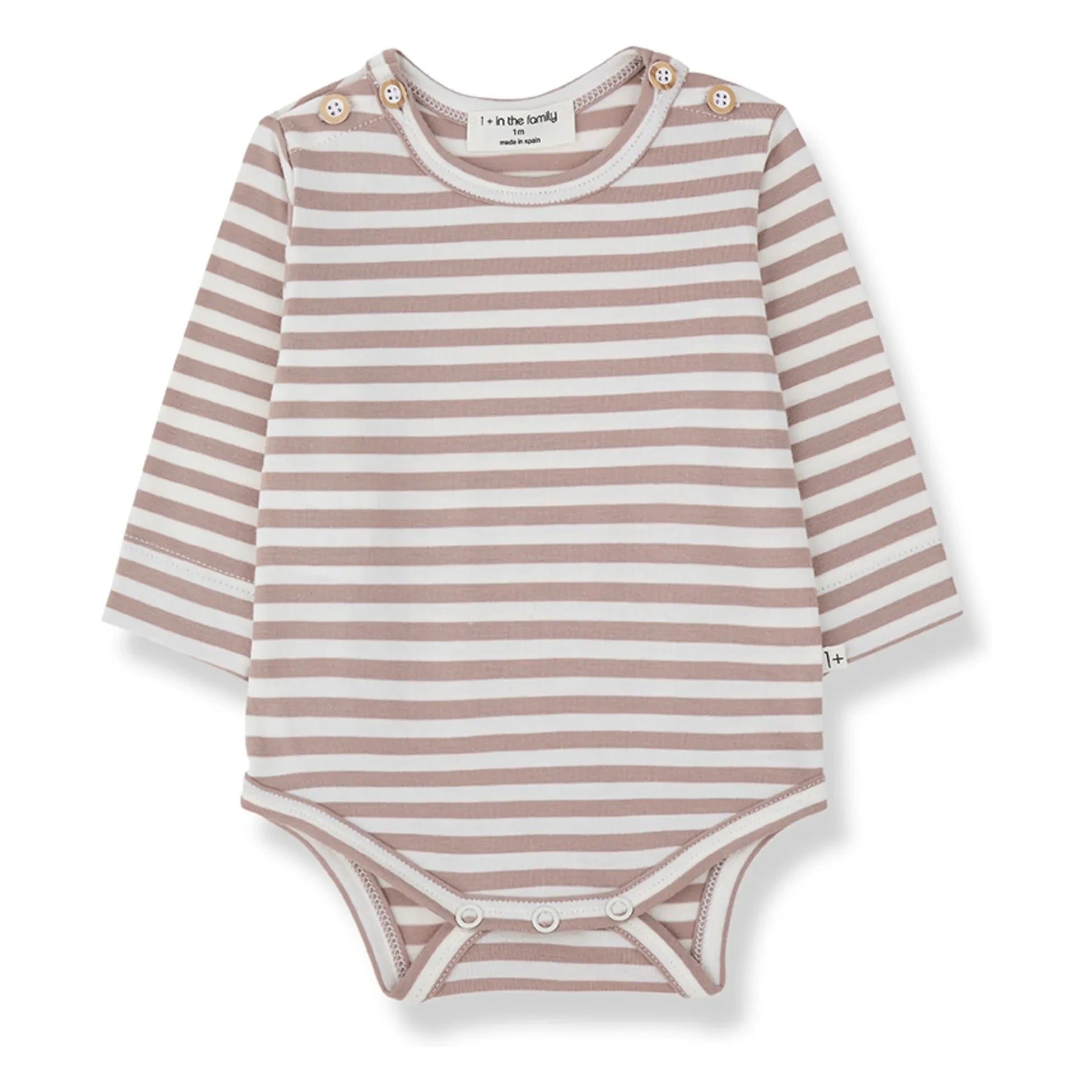1+ in the family - Gestreifter Biel Body | Visone Braun