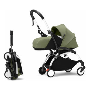 Stokke® - YOYO³ 0+ Neugeborenen-Kinderwagen Weißes Gestell | Olive