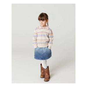 Copenhagen Colors - Denim-Rock mit Blockdruck aus Bio-Baumwolle | Mavi