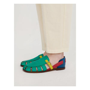Bobo Choses - Leder-Sandalen mit Farbblock | Grün