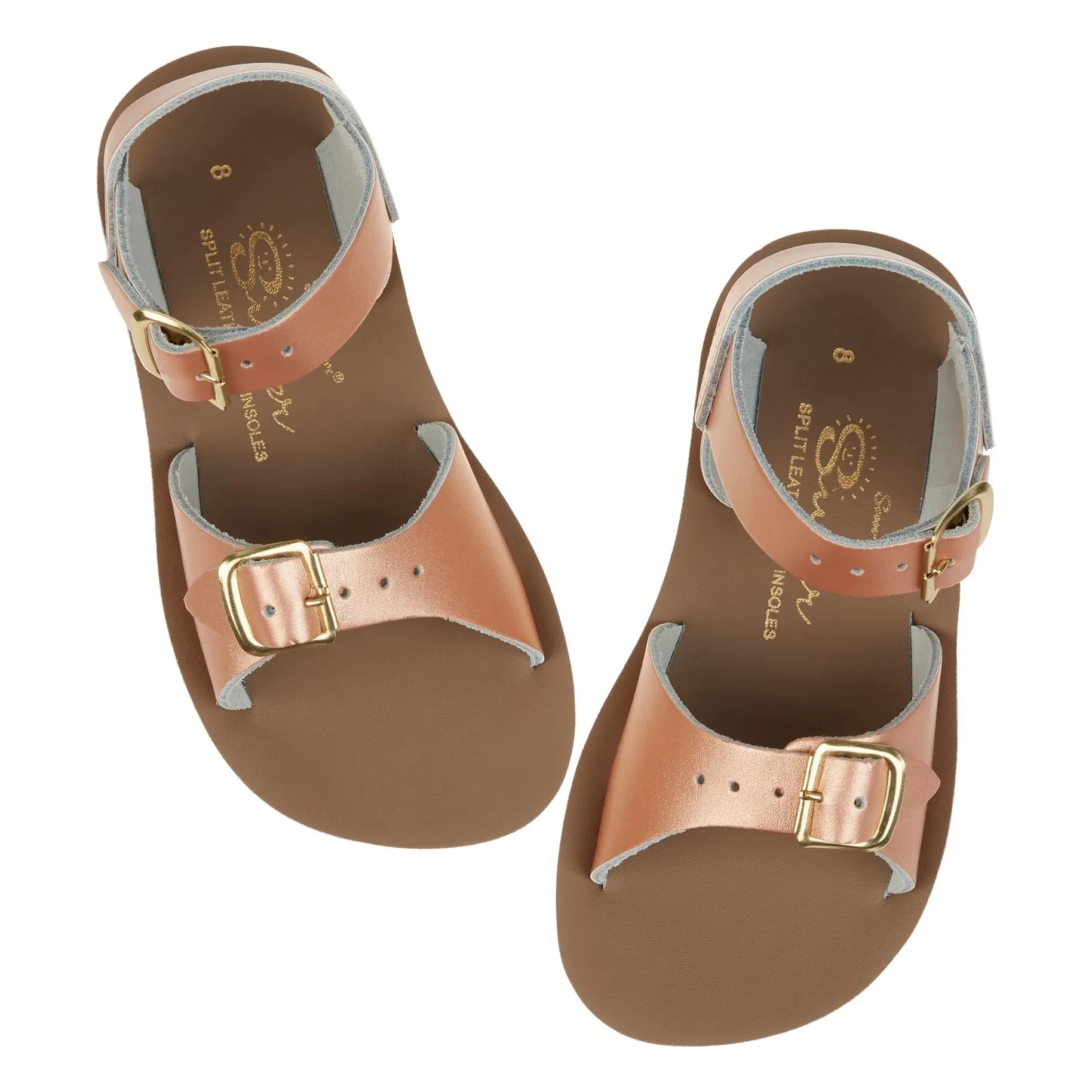 Salt-Water - Wasserdichte Surfer Ledersandalen | Roségold