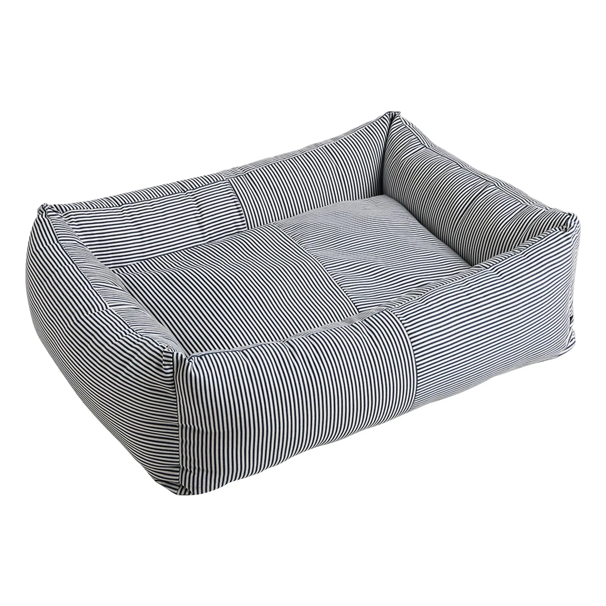Hay - Gestreiftes Hundebett | Blau