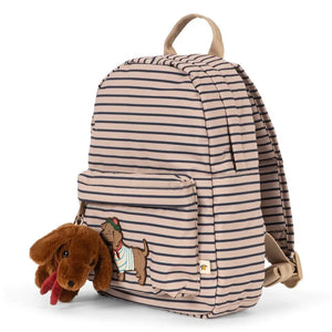 Konges Sløjd - Nohr Mini gestreifter Rucksack | Beige