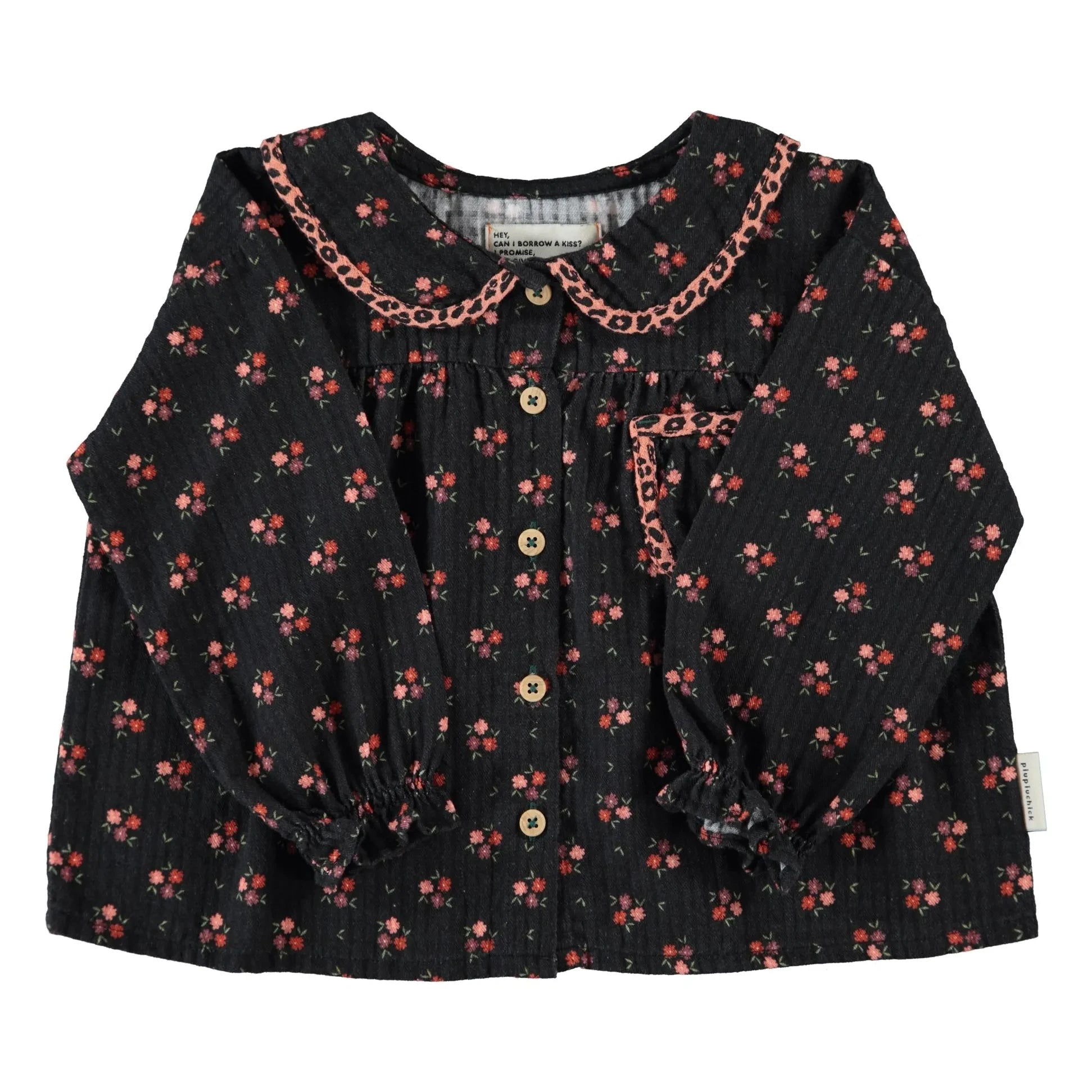 Piupiuchick - Bluse mit Blumenmuster | Schwarz