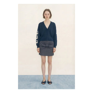 The Tiny Big Sister - Baumwoll-Schwan-Strickjacke | Marineblau