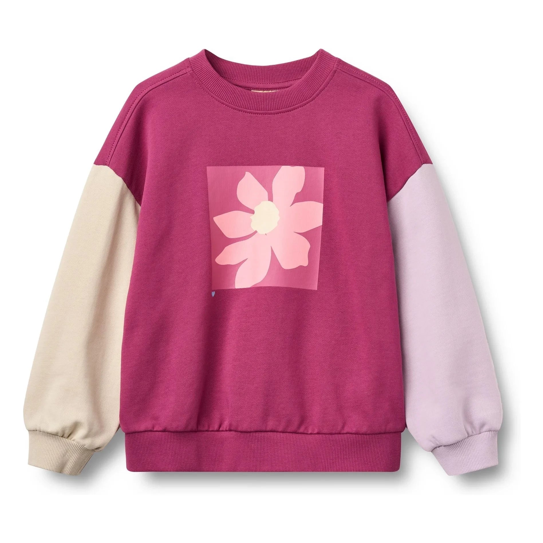 Wheat - Elliot Flower Bio-Baumwoll-Sweatshirt | Magenta